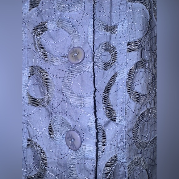 Ruby Rd. Blue Circular Pattern Lightweight Jacket size 8 - Picture 8 of 13